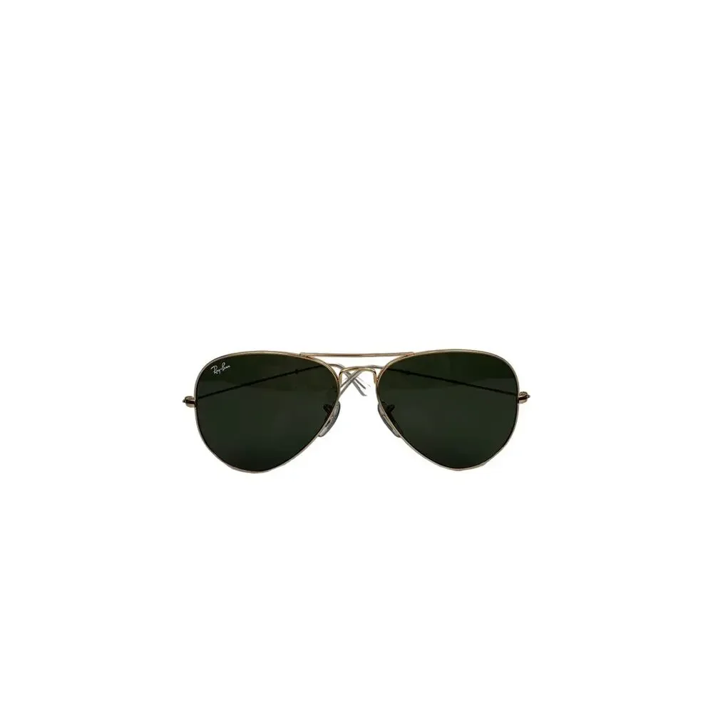 Ray-Ban RB3025 Polished Gold Metal Frame Green Lens Aviator Classic Sunglasses